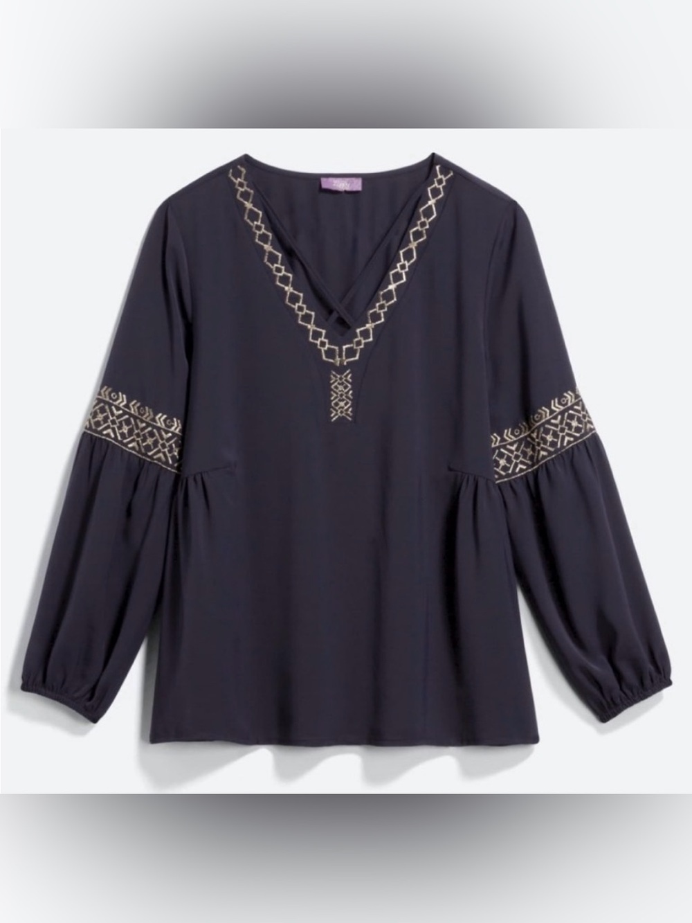 TRULY POPPY Peasant Blouse Size: XXL
